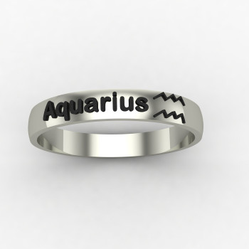 Aquarius Zodiac Sign Ring