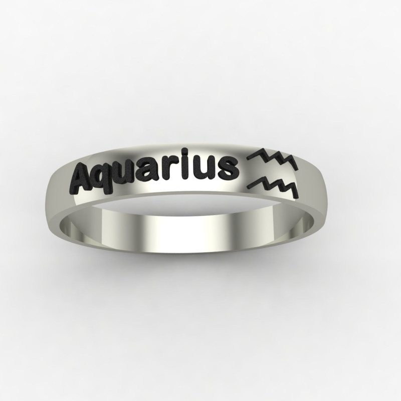 Aquarius Zodiac Sign Ring