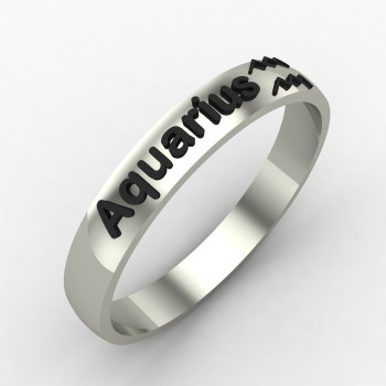 Aquarius Zodiac Sign Ring