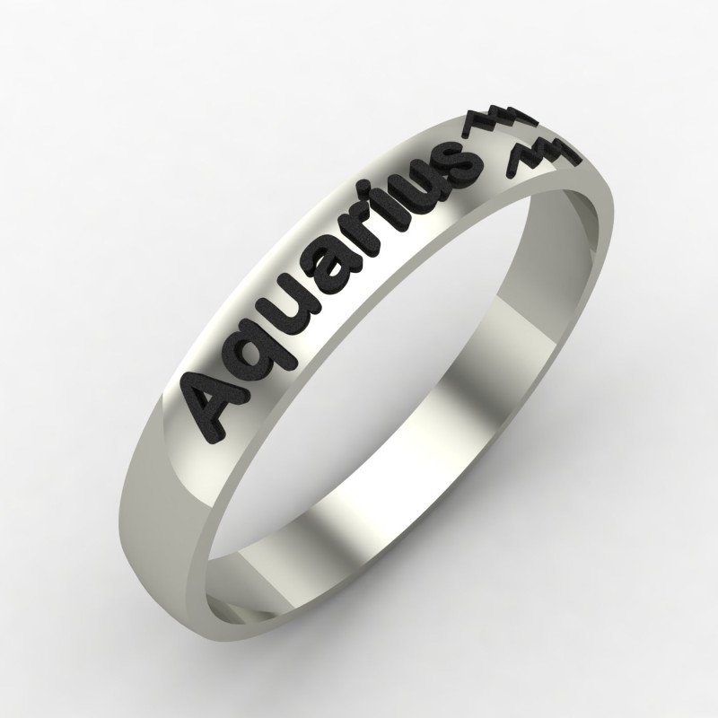 Aquarius Zodiac Sign Ring
