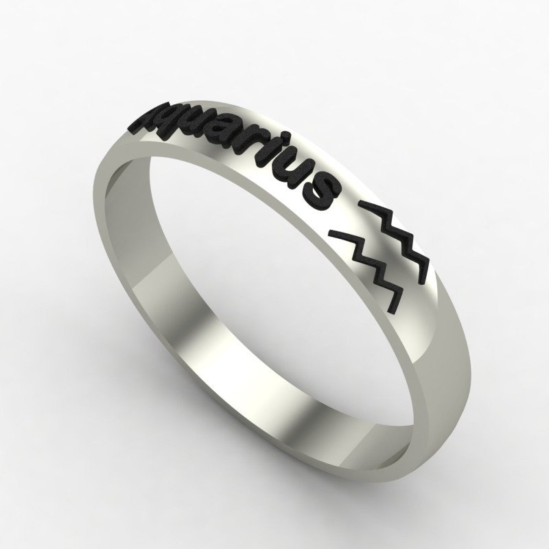 Aquarius Zodiac Sign Ring