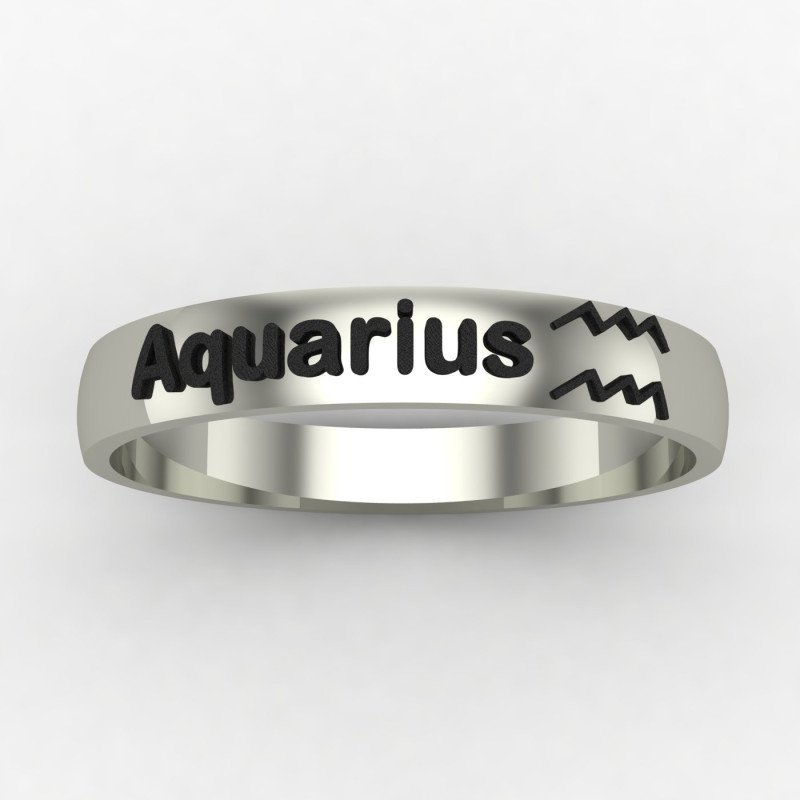 Aquarius Zodiac Sign Ring