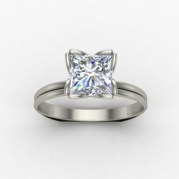 Pretty Princess Cut Solitaire Ring