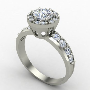 Silver Solitaire Ring with Round Cut Stone