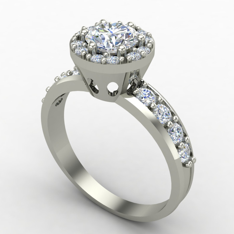 Silver Solitaire Ring with Round Cut Stone