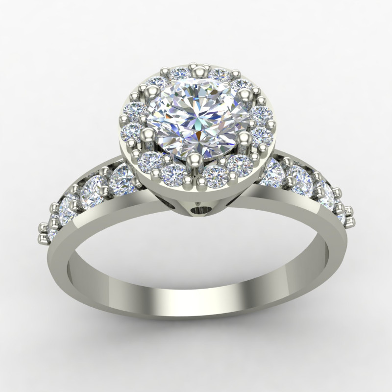 Silver Solitaire Ring with Round Cut Stone