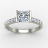 Princess Cut Solitaire Silver Ring