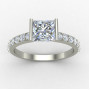 Princess Cut Solitaire Silver Ring