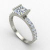 Princess Cut Solitaire Silver Ring