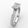 Princess Cut Solitaire Silver Ring