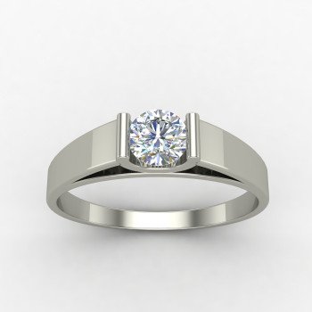 Silver Solitaire Engagement Ring