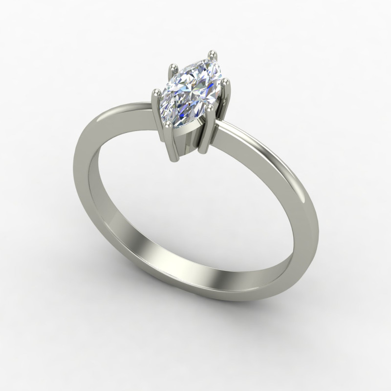 Marquise-Cut Diamond Solitaire Ring