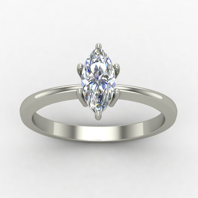 Marquise-Cut Diamond Solitaire Ring