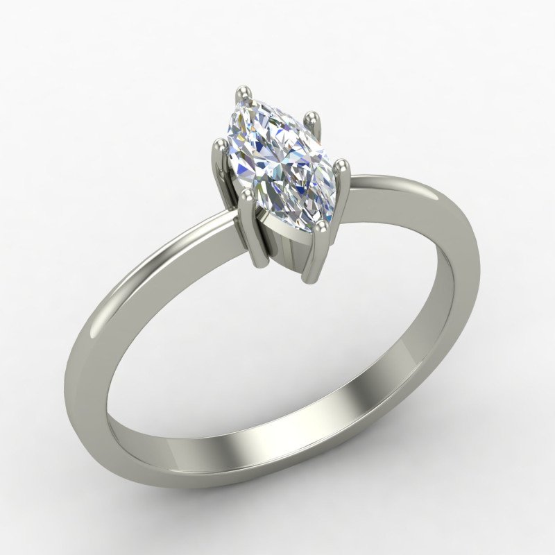 Marquise-Cut Diamond Solitaire Ring
