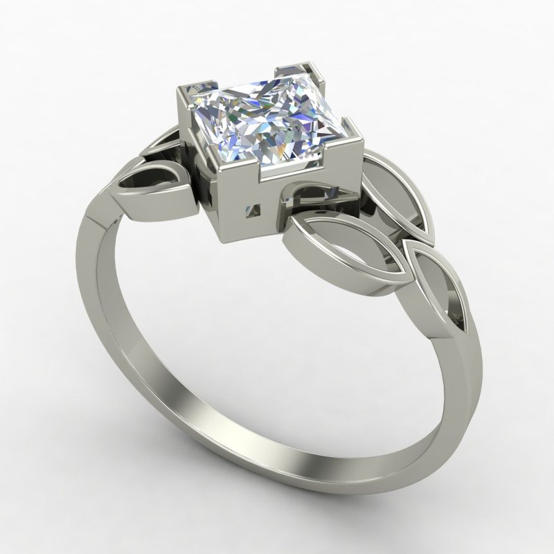 Princess-Cut Solitaire Engagement Ring