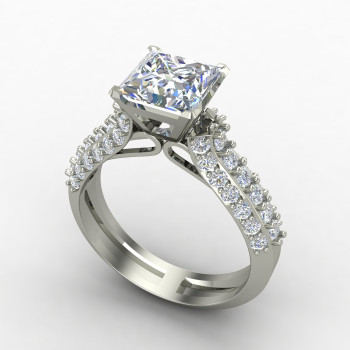Princess-Cut Solitaire Wedding Ring
