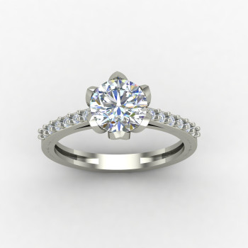 Silver Solitaire Ring with Cubic Zirconia