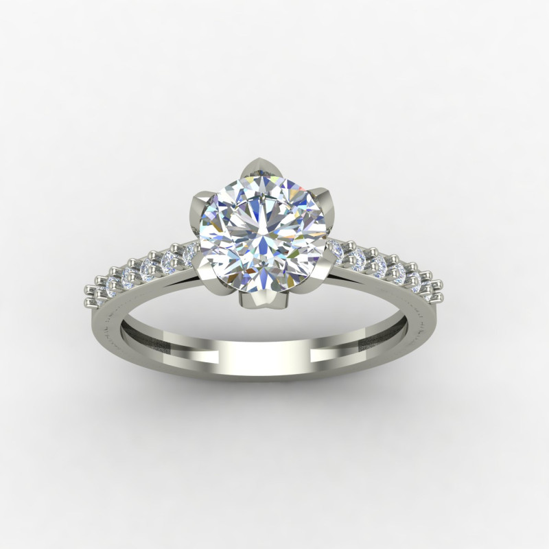 Silver Solitaire Ring with Cubic Zirconia