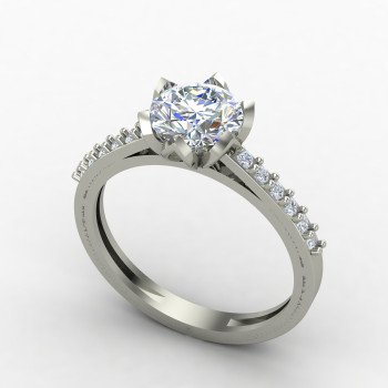 Silver Solitaire Ring with Cubic Zirconia