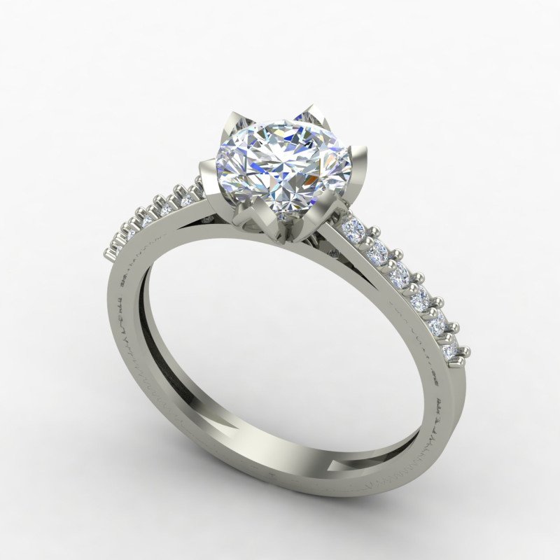 Silver Solitaire Ring with Cubic Zirconia