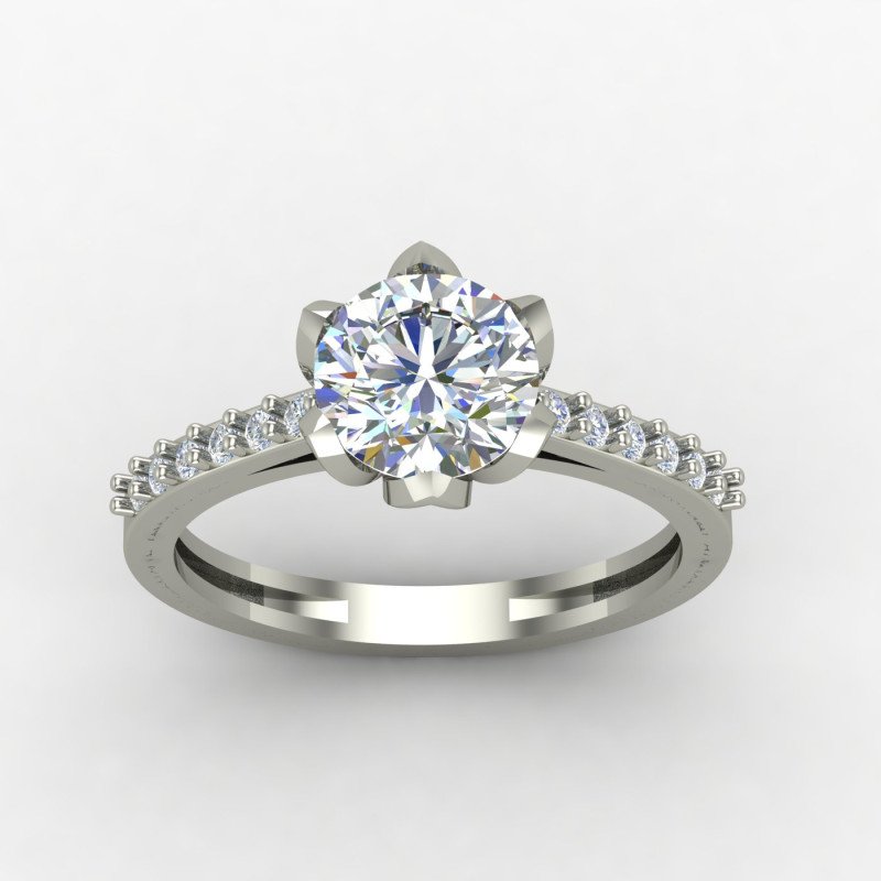 Silver Solitaire Ring with Cubic Zirconia