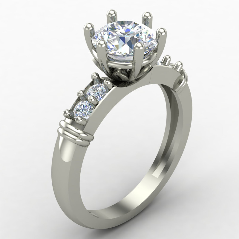 Thin Band Solitaire Engagement Ring