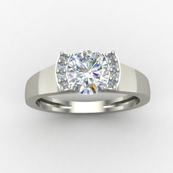 Vintage Style Solitaire Silver Ring