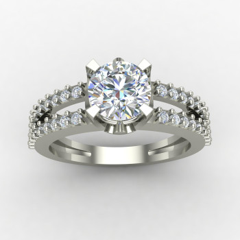 Unique Handcrafted Soliyaire Silver Ring