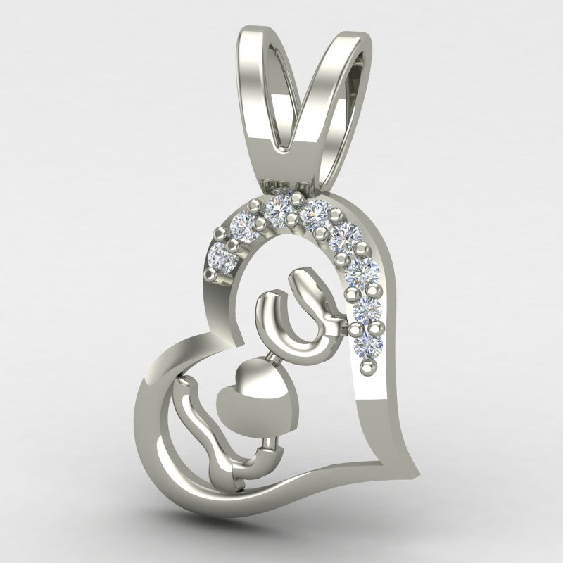 I Love U Heart Pendant