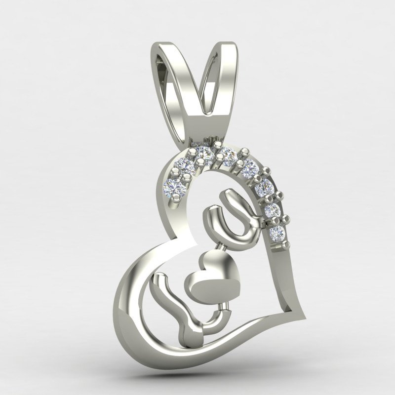 I Love U Heart Pendant
