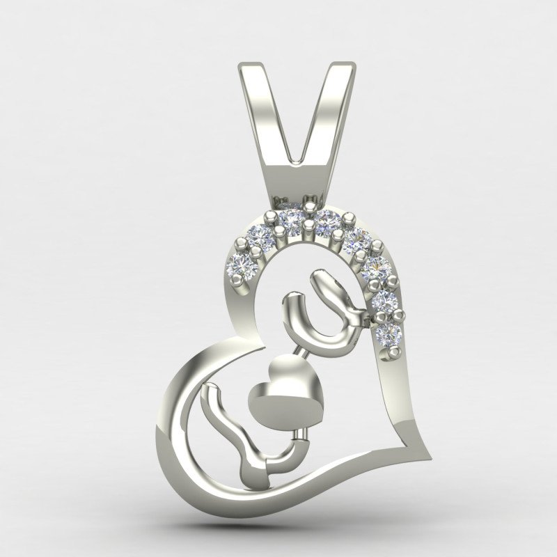 I Love U Heart Pendant