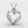 Three Stone Heart Pendant