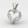 Three Stone Heart Pendant