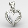 Three Stone Heart Pendant