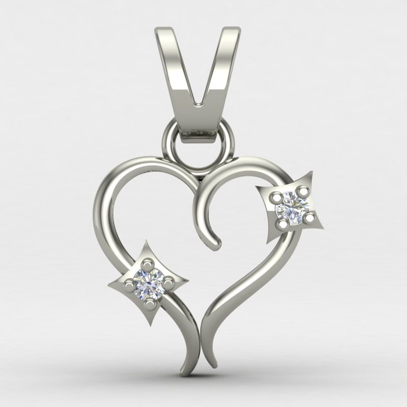 Women Heart Silver Pendant