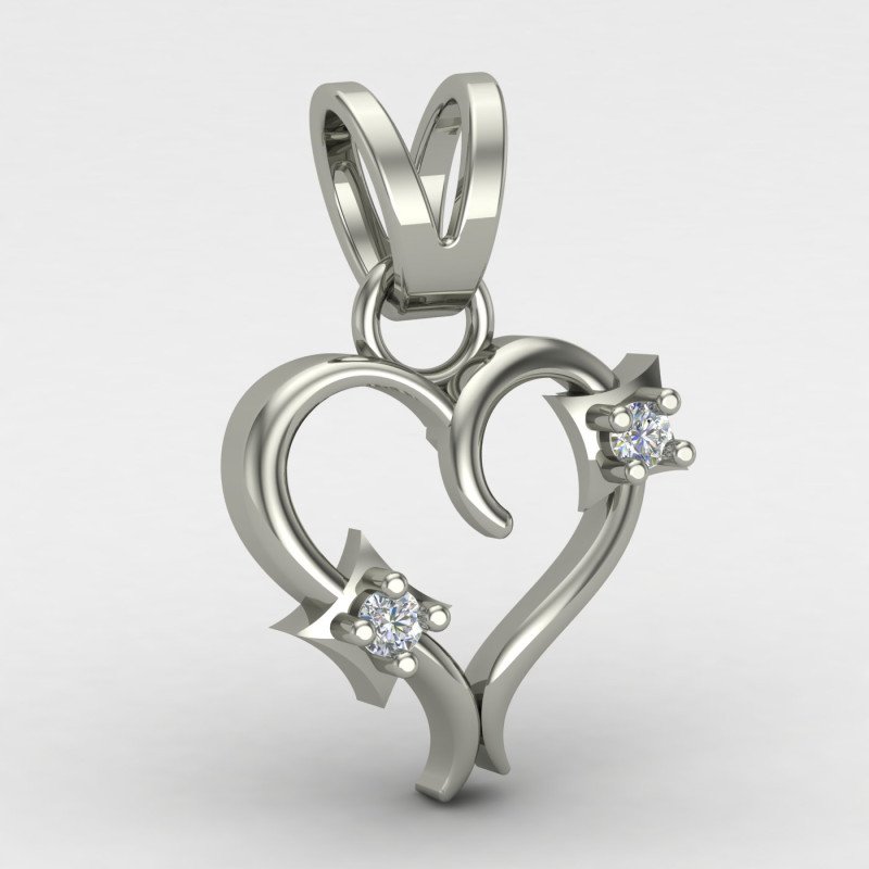 Women Heart Silver Pendant