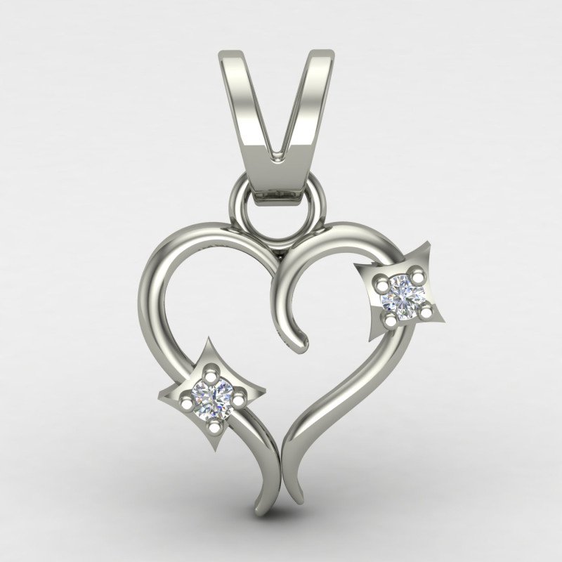 Women Heart Silver Pendant