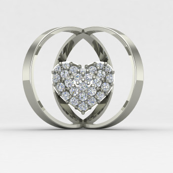 Round Heart Silver Pendant