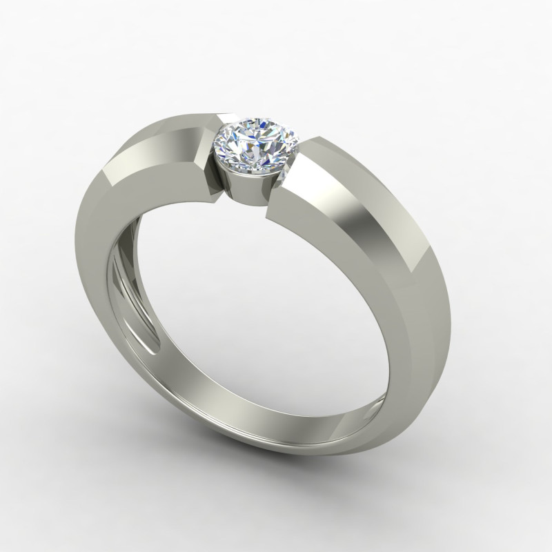 Wedding Silver Solitaire Ring Wedding Silver Solitaire Ring