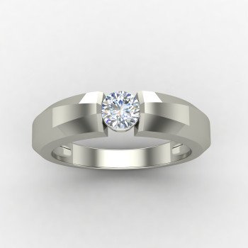Wedding Silver Solitaire Ring
