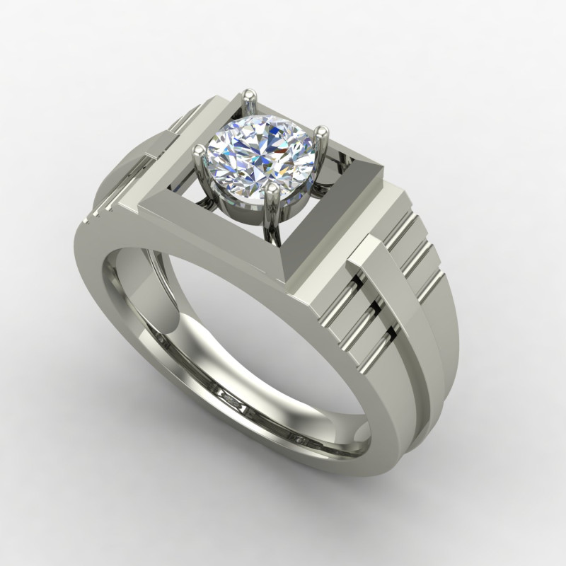 Men Silver Solitaire Ring Men Silver Solitaire Ring