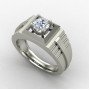 Men Silver Solitaire Ring