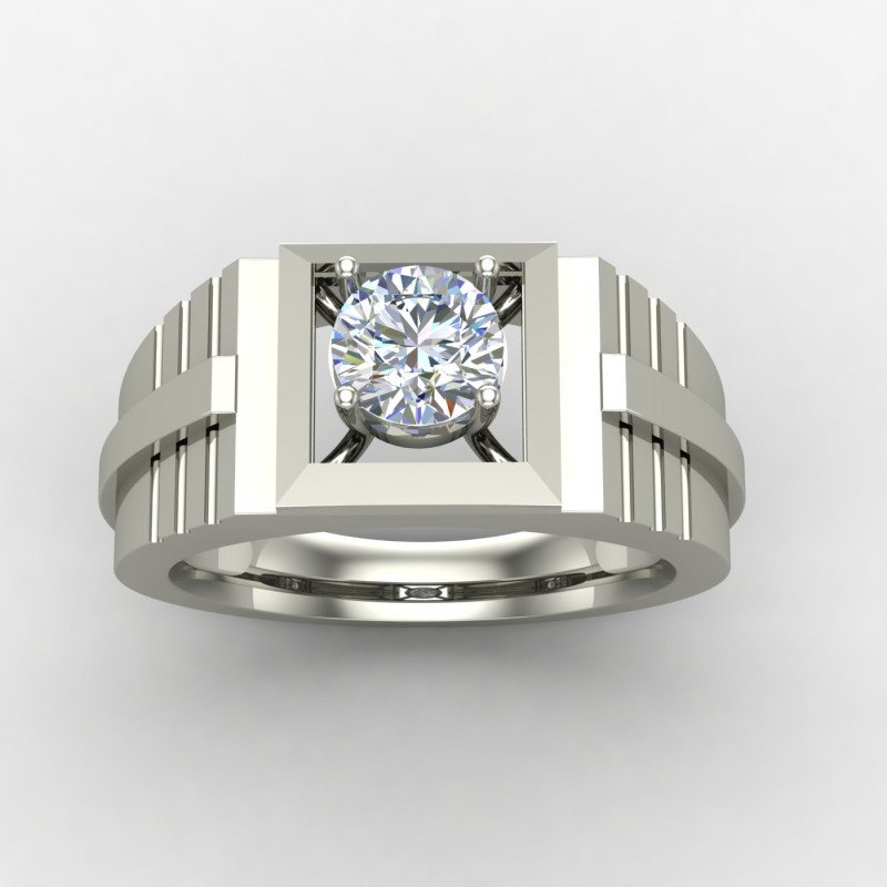 Men Silver Solitaire Ring Men Silver Solitaire Ring