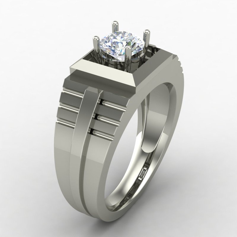 Men Silver Solitaire Ring Men Silver Solitaire Ring