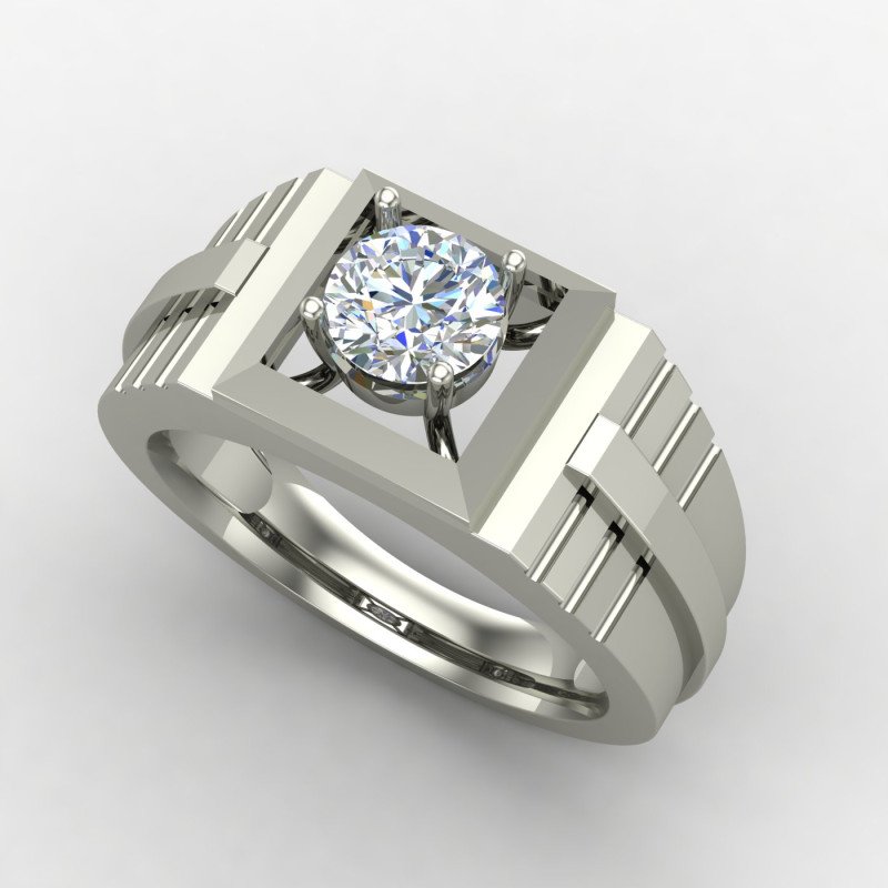 Men Silver Solitaire Ring Men Silver Solitaire Ring