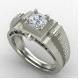 Silver Solitaire Wedding Ring