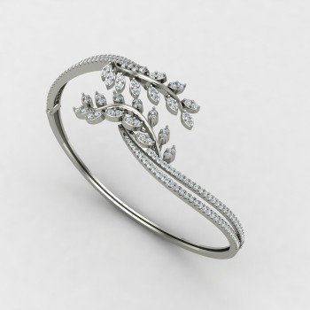 Leaves Silver Bangle for Women Leaves Silver Bangle for Women