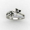 Silver Band Ring with Floral Etching