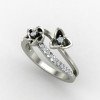 Silver Band Ring with Floral Etching