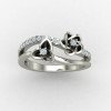 Silver Band Ring with Floral Etching